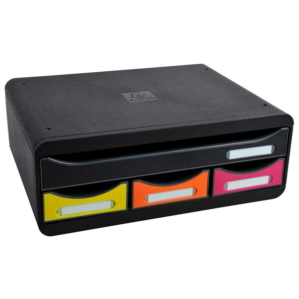 Exacompta Ensemble de tiroirs bureau Toolbox avec 4 tiroirs Harlequin