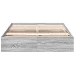 vidaXL Cadre de lit et tiroirs sonoma gris 120x190 cm bois ingénierie