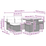 vidaXL Ensemble de canapé de jardin 7 pièces avec coussins en rotin poly beige