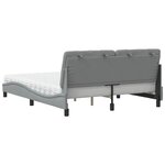 vidaXL Lit avec matelas gris clair 160x200 cm tissu