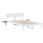 vidaXL Cadre de lit avec tables de chevet Blanc Bois massif en pin