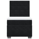 vidaXL Sommier à lattes de lit avec matelas Noir 90x200 cm Velours