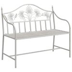 vidaXL Banc de jardin Blanc antique 104 x 52 5 x 89 cm Acier