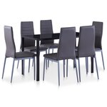 vidaXL Ensemble à dîner 7 Pièces Gris
