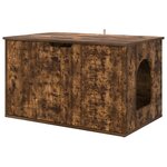 vidaXL Maison pour chat Chêne fumé 85 x 55 x 50 5 cm Bois d'ingénierie