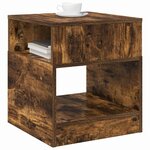 vidaXL Table d'appoint 2 Pièces Chêne fumé 40 5 x 40 x 45 cm
