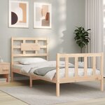 vidaXL Cadre de lit avec tête de lit 90x200 cm bois massif