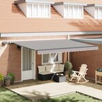 vidaXL Auvent Rétractable Gris clair 450 ×350 cm tissu