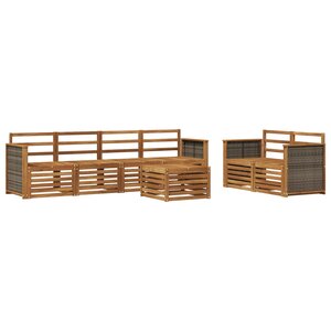 vidaXL Ensemble de canapés d'extérieur 7 pc Naturel