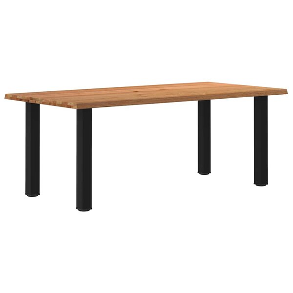 vidaXL Table à manger bord naturel bois massif chêne rectangulaire