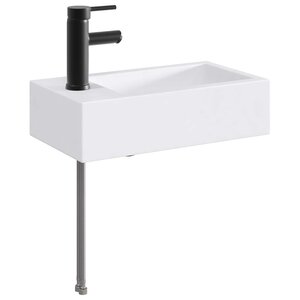 vidaXL Lavabo de salle de bains Noir Mat 45 5 x 25 5 x 13 cm métal