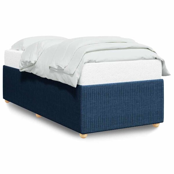 vidaXL Cadre de lit sans matelas bleu 90x190 cm tissu