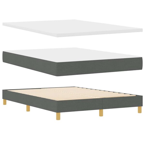 vidaXL Lit coffre avec matelas gris foncé  140 x 200 cm  tissu.