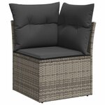 vidaXL Ensemble de canapé de jardin 11 Pièces Gris polyrotin