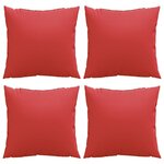 vidaXL Coussins de canapé lot de 4 rouge 40x40 cm tissu
