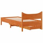 vidaXL Cadre de lit avec tiroirs cire marron 90x200 cm bois pin massif