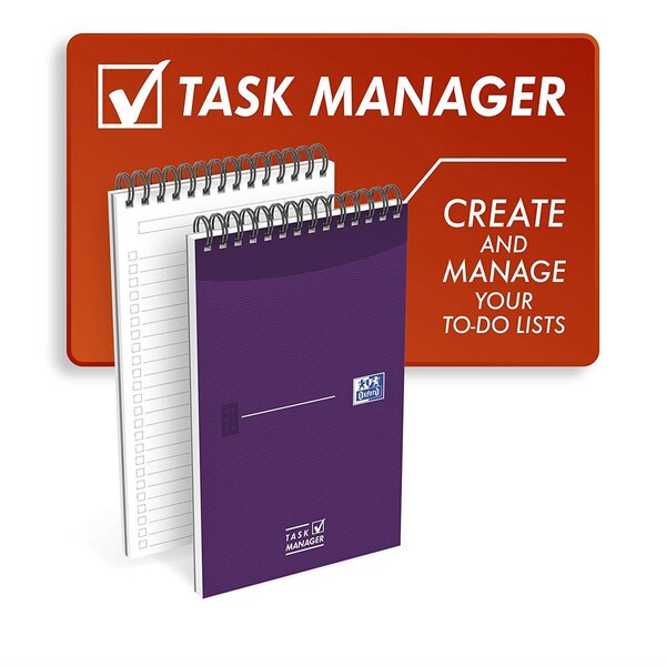 Bloc Notes TASK MANAGER Spiralé 125x200 140P 90G LIGNE coloris aléatoire OXFORD
