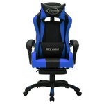 vidaXL Fauteuil de jeux vidéo avec LED RVB Bleu et noir Similicuir