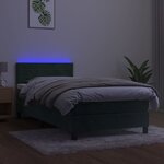 vidaXL Sommier à lattes de lit et matelas et LED Vert foncé 90x200 cm