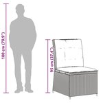 vidaXL Canapé inclinable de jardin avec coussins gris résine tressée