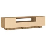 vidaXL Meuble TV avec lumières LED chêne artisanal bois d'ingénierie