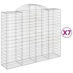vidaXL Paniers à gabions arqués 7 Pièces 200x50x160/180 cm Fer galvanisé