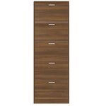 vidaXL Armoire à chaussures Chêne marron 59x17x169cm Bois d'ingénierie