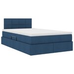 vidaXL Lit avec rangement et matelas avec matelas Bleu 120 x 200 cm