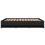 vidaXL Cadre de lit sans matelas noir 150x200 cm bois d'ingénierie