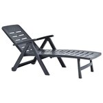 vidaXL Chaise longue pliable Plastique Anthracite