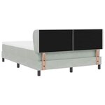 Lit à ressort vidaXL avec matelas Gris clair 140x190 cm Velours