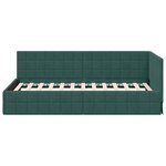 vidaXL Cadre de lit d'angle Vert foncé 100 cm x 200 cm tissu