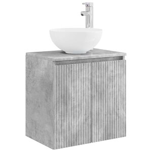 vidaXL Vanité de lavabo mural Gris béton 49 5 x 35 x 63 cm