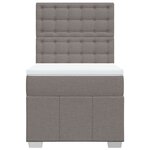 vidaXL Sommier à lattes de lit avec matelas Taupe 90x200 cm Tissu