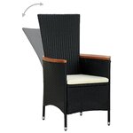 vidaXL Ensemble à manger d'extérieur 7Pièces Résine tressée acacia Noir