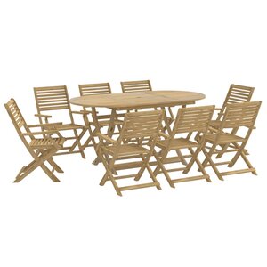 vidaXL Ensemble à manger de jardin 9 Pièces bois d'acacia solide