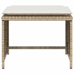 vidaXL Chaise de jardin avec tabouret beige résine tressée