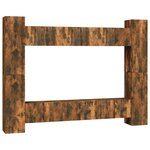 vidaXL Ensemble de meubles TV 10 Pièces Chêne fumé Bois d'ingénierie