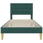 vidaXL Cadre de lit avec tête de lit Vert foncé 90 x 200 cm Tissu