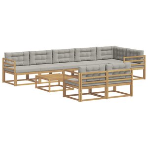 vidaXL Ensemble de canapés d'extérieur 9 pc Blanc et gris clair