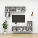 vidaXL Armoire murale Gris béton 37x37x37 cm Bois d’ingénierie