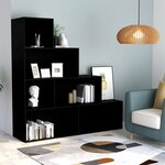 vidaXL Bibliothèque/Séparateur de pièce Noir Bois d’ingénierie