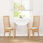 vidaXL Chaises à manger coussins 2 Pièces bois massif caoutchouc