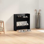 vidaXL Cabinet à chaussures avec étagère Chêne noir 60 x 18 x 60 cm