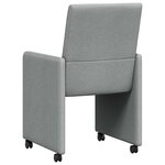 vidaXL Chaises de Salle à Manger avec Roues 2 Pièces Gris clair tissu