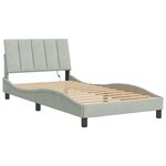 vidaXL Cadre de lit avec LED sans matelas Hanko gris clair 100x200cm velours