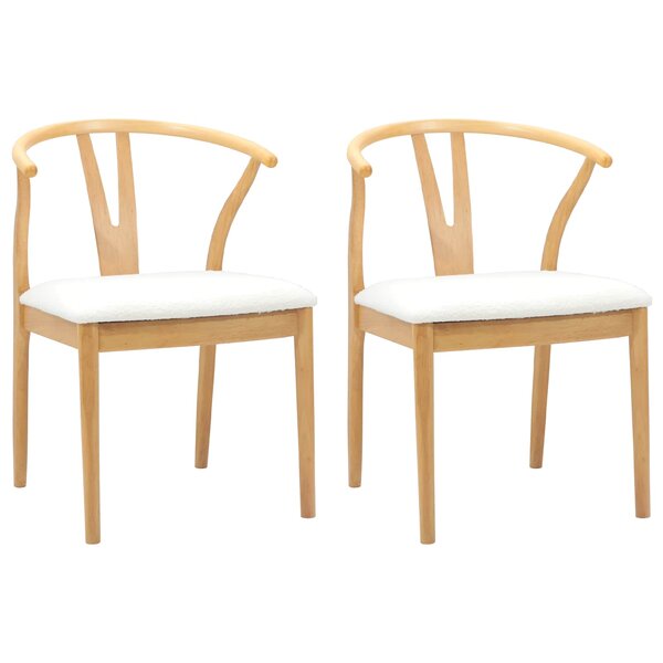 vidaXL Chaise de salle à manger 2 Pièces Naturel et clair