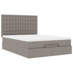 VidaXL Cadre de lit ottoman avec matelas taupe 140x200 cm tissu