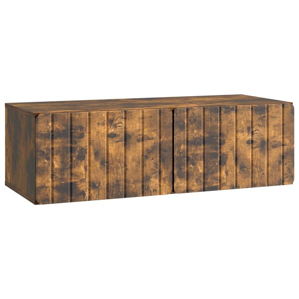 vidaXL Meuble TV mural 98 x 41 x 30 cm Chêne fumé Bois d'ingénierie