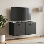 vidaXL Meuble TV mural 59 5 x 31 x 30 cm Noir Bois d'ingénierie